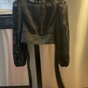 Black Women's Lace Crop Top